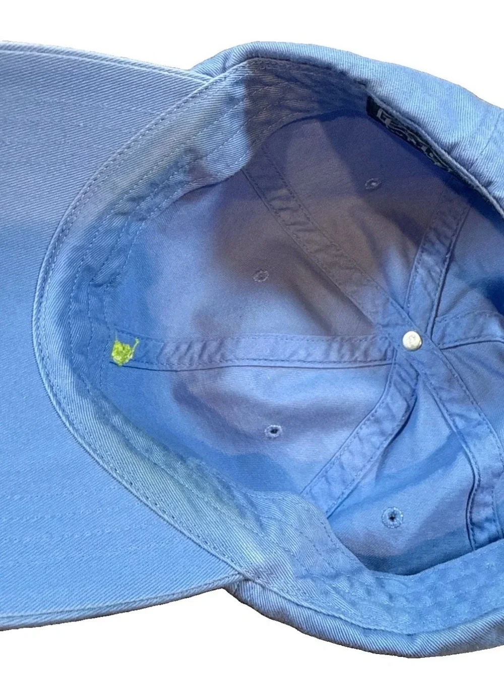 Polo Ralph Lauren Blue Adjustable Baseball Cap Hat Lime Green Pony Logo Cotton